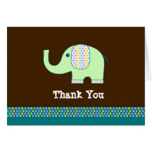Baby Elephant Thank You Card