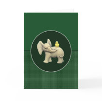 Baby Elephant & Yellow Duck Greeting Card