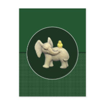 Baby Elephant & Yellow Duck Postcards
