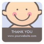 Baby Face - Blue & Brown Personalised Stickers