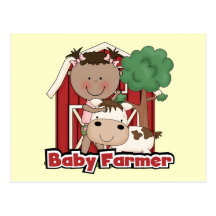 Baby Farmer With Cow Tshirts and Gifts Postcards