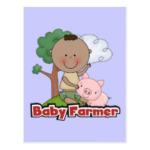 Baby Farmer With Pig Tshirts and Gifts Post Cards