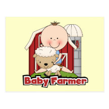 Baby Farmer With Sheep Tshirts and Gifts Postcard