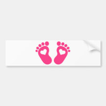 Baby feet hearts bumper sticker