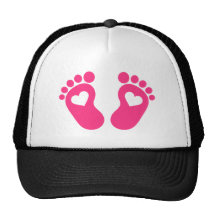 Baby feet hearts mesh hat