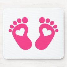 Baby feet hearts mousepads