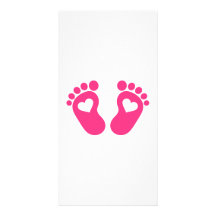 Baby feet hearts picture card