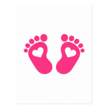 Baby feet hearts postcard
