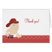 BABY FIRE FIGHTER Folded Thank you notes Card