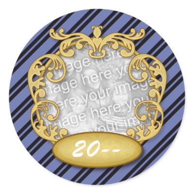 Baby First Christmas Blue Black Stripes by OrangeBirdDesigns
