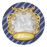 Baby First Christmas Blue Black Stripes stickers