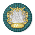 Baby First Christmas Blue Checkers magnets