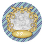 Baby First Christmas Blue Teal Stripes stickers