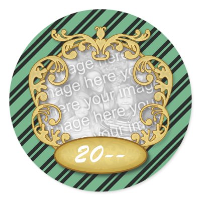 Baby First Christmas Green Black Stripes by OrangeBirdDesigns