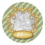 Baby First Christmas Green Brown Stripes stickers