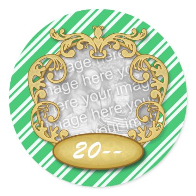Baby First Christmas Green Candy Cane Stripes by OrangeBirdDesigns