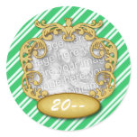 Baby First Christmas Green Candy Cane Stripes stickers