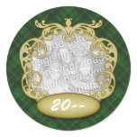 Baby First Christmas Green Plaid stickers