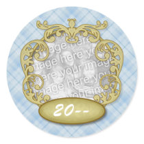 Baby First Christmas Light Blue Plaid