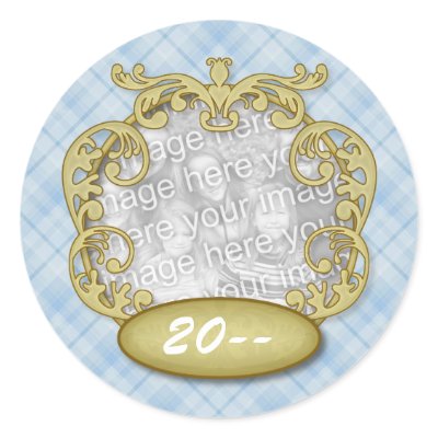 Baby First Christmas Light Blue Plaid by OrangeBirdDesigns