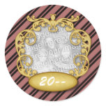 Baby First Christmas Maroon Black Stripes stickers