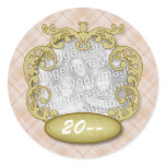 Baby First Christmas Orange Plaid stickers