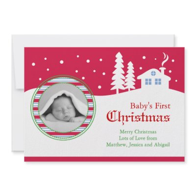 Baby First Christmas Photo Card Personalized Invite by marlenedesigner