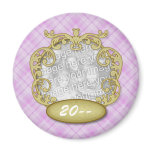 Baby First Christmas Purple Plaid magnets