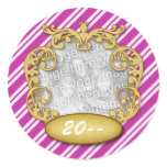 Baby First Christmas Purple White Stripes stickers