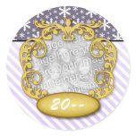 Baby First Christmas Snowflake Stripe Purples stickers