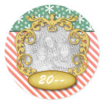 Baby First Christmas Snowflake Stripe Red Green stickers