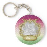 Baby First Chritmas Red Green Yellow Dots keychains