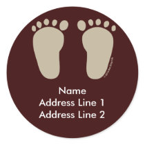 Baby Foot Prints Addres Labels Sticker