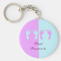 Baby Footprints (Girl/Boy Twins) Keychains