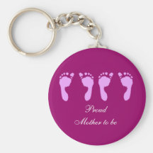 Baby Footprints (Girl Twins) Keychains