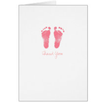 Baby Footprints Thank You Note Greeting Cards