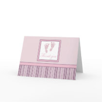 Baby Footprints Thank You - Pink Cards