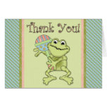 Baby Frog Thank You Card Pink Text