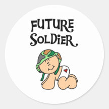 Baby Future Soldier Round Stickers