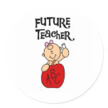 Baby Future Teacher Round Stickers