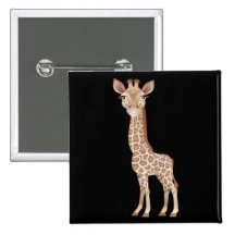 Baby Giraffe Pinback Buttons