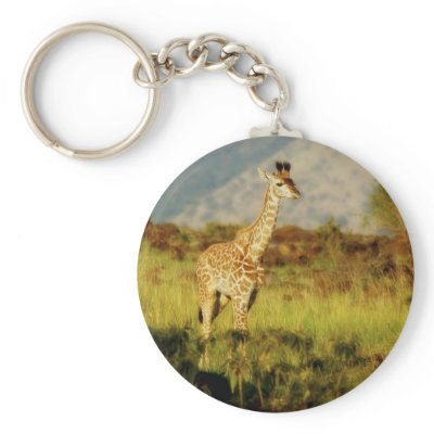 Baby giraffe wildlife keychains & key ring holders by Rowood