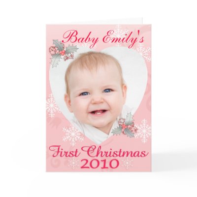 Baby Girl 1st Christmas Card by stylishdesigns