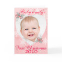 Baby Girl 1st Christmas Card