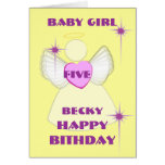 Baby Girl #5Birthday Invitation-Customise cards