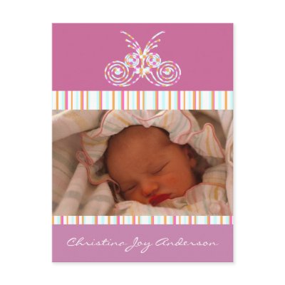 Baby Girl Announcement - Butterflies by samack