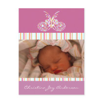 Baby Girl Announcement - Butterflies