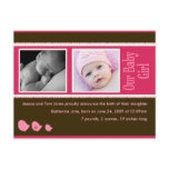 Baby Girl Announcement Card Postcards