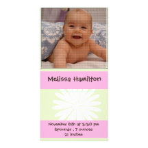 baby girl announcement photo card