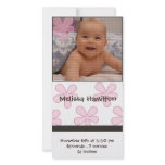 baby girl announcement photo card